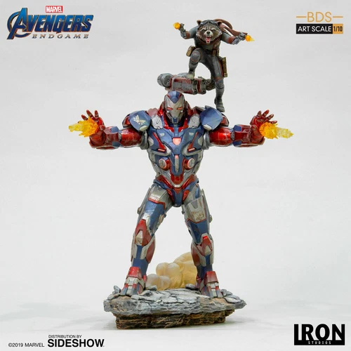 1:10 Marvel Avengers Endgame Iron Patriot & Rocket Iron Studios 904830