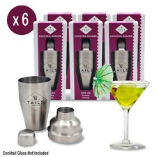TAILS Cocktail Shaker Maker x 6 - Stainless Steel 530ml Gift Box Cocktail Lovers