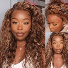 UNice Peruvian Highlight Blonde Water Wave Curly 13x4 Lace Front Human Hair Wigs