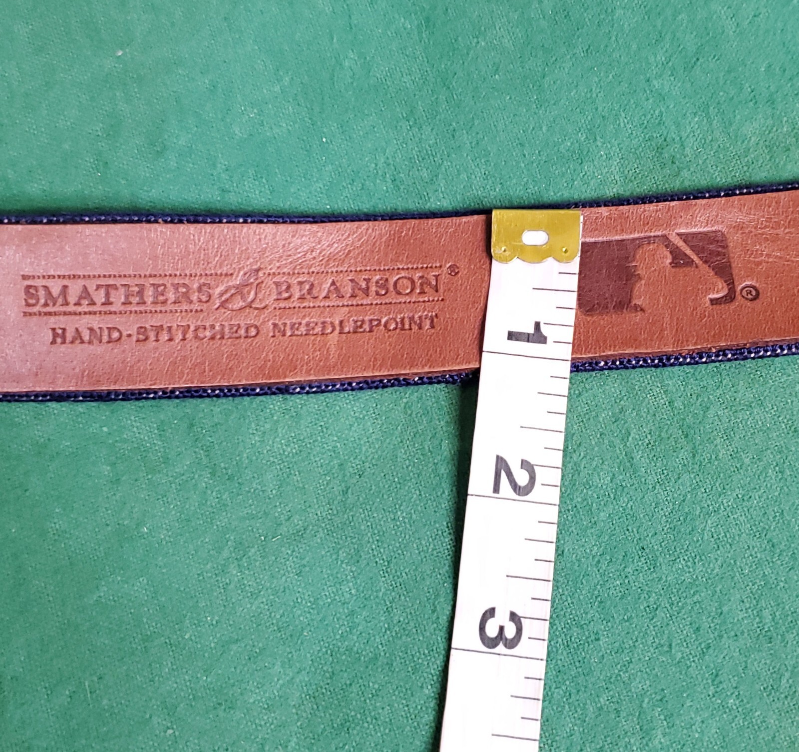 SMATHERS & BRANSON NEEDLEPOINT BELT 28"BOSTON RED SOX… Gem