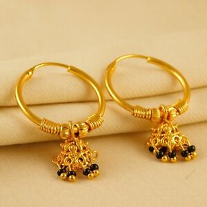 18K Bollywood Earrings Indian Traditional Gold Plated Hoop Fashion jewellery
