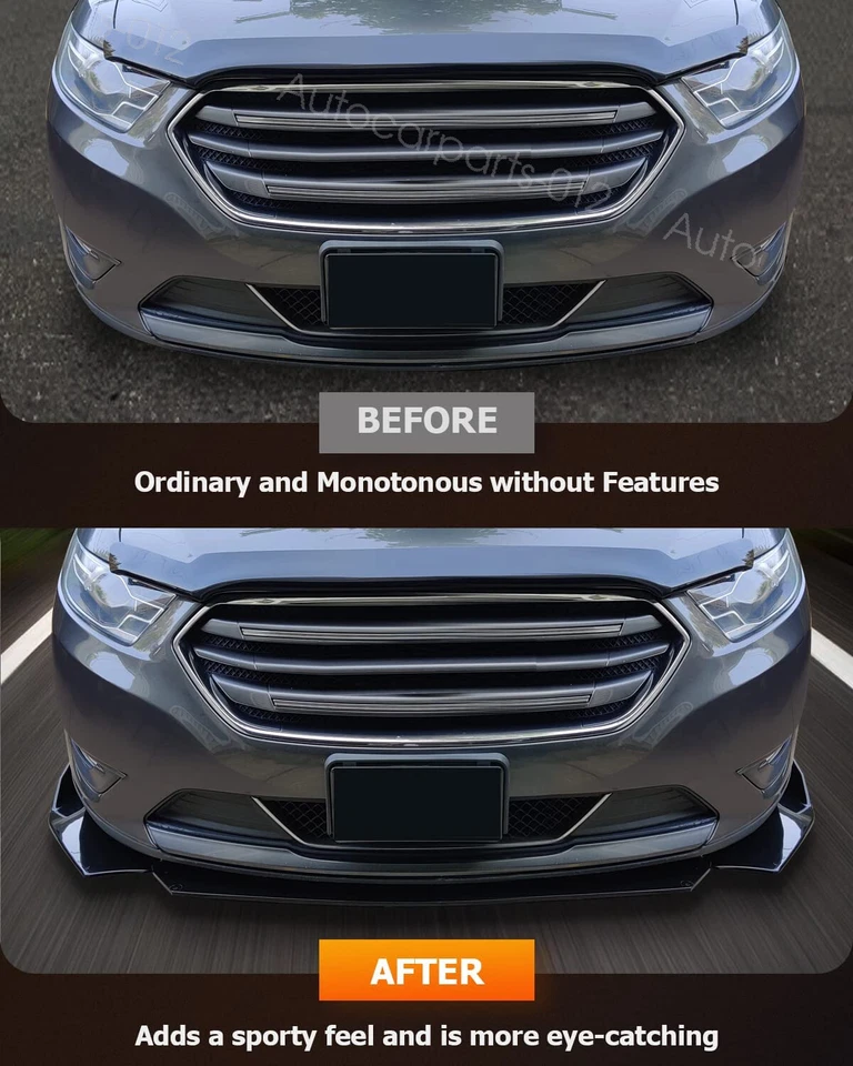 For Ford Mustang Gloss Black Car Front Bumper Lip Splitter Side Skirts Rear Lip - Imagem 2 de 4