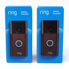 2 Pack Ring Battery Smart Wi Fi Video Camera Doorbell Wireless Venetian Bronze