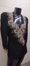 UNISEX JACKET Bejewel Jacket Pave Beverly Hills New York Size 12 L GAY BOXY TRAN
