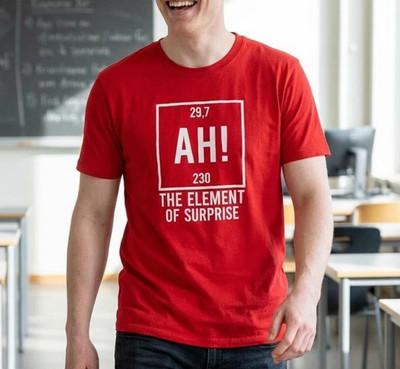 Ah! The Element of Surprise T-Shirt, Chemistry Joke Tee, Project Hail Mary Shirt