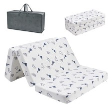 Trifold Pack and Play Mattress 38'' x 26'' x 3'', Portable Mini Crib Playpen ...