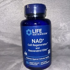 Life Extension  NAD+ Cell Regenerator and Resveratrol Elite - 30 Ct  Exp 2027