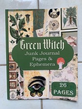 Green Witch Junk Journal Pages  Ephemera: Kit Includes 26 Papers for Scrapbooki