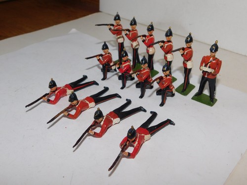 Old BRITAINS 1950s Lead, Royal West Surrey Regiment Firing, 14 Piece Set #2086 - Picture 7 of 12