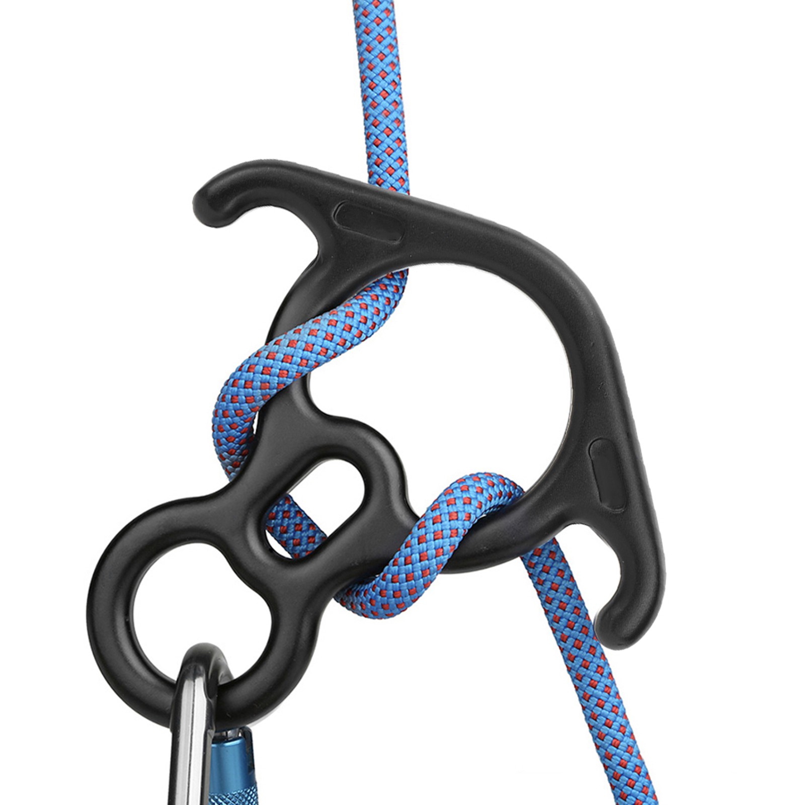 50KN Ox Horn 8-Shaped Ring Carabiner Descender Aerial Work Rescue Climbing Equip