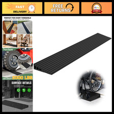 Adjustable 1.2" Rise Threshold Ramp - 35.5" Wide Natural Rubber for Wheelchairs,