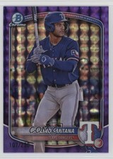 2025 Bowman Chrome Prospects Purple Geometric Refractor /250 Paulino Santana 2v5