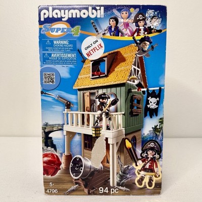 Playmobil Super 4 Pirate Fort Pirate Hideout Tower Playset Figures 4796 Rare New