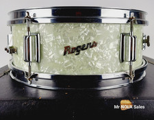 Tamburo rullante Rogers Luxor 5x14 bianco perla marina 6 anse coda di castoro