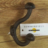 Garderobenhaken Gusseisen Kleiderhaken Wandhaken Sommerfield Doppelhaken HK1060B