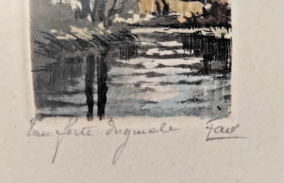 Ancien Tableau Encadré Sous Verre Signé Vintage (Réf : CH50) - Photo 3/4