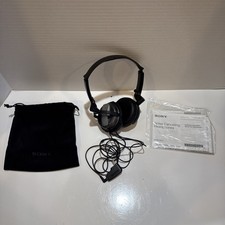 Y2K Sony MDR-NC7 Noise Canceling Headphones Wired Travel Over Ear Black Bag Manu