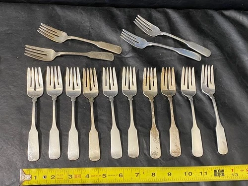 Sterling Silver 14 Salad Dessert Forks Gorham lot 732 grams