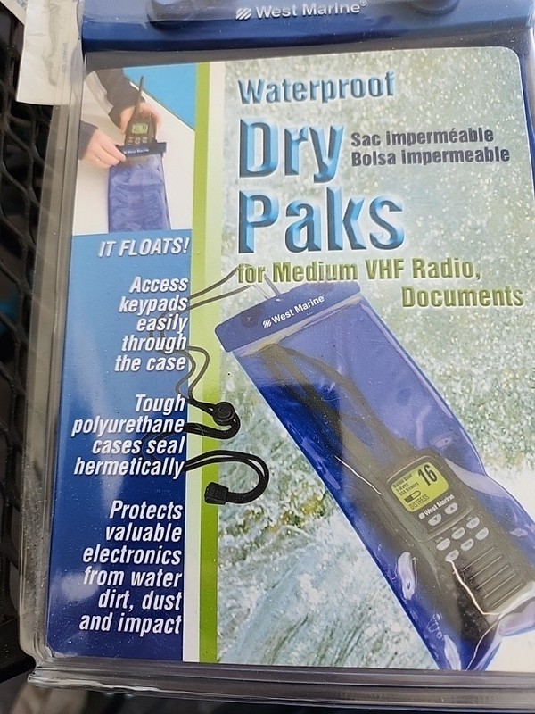 West Marine Waterproof Dry Packs For Medium VHF Radio Documents Floats NIP