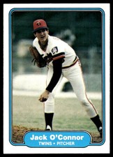 Jack O'Connor 1982 Fleer #557 Twins MLB READ FREE SHIPPING AutographDen