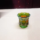 Vintage FENTON GREEN CARNIVAL TOOTHPICK HOLDER