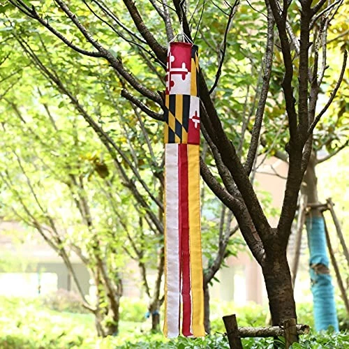 Paquete de 2 calcetines de viento a rayas banderas del estado de Estados Unidos con bandera de Maryland para patio y - Imagen 7 de 7