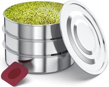 Stainless Steel Seed Sprouter Kit - Stackable 3-Tier Seed Sprouting Germinati...