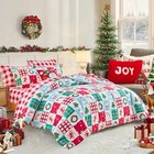 7 Piece Bed in a Bag King, Christmas Red Green Colorful King-7pieces Patchwork