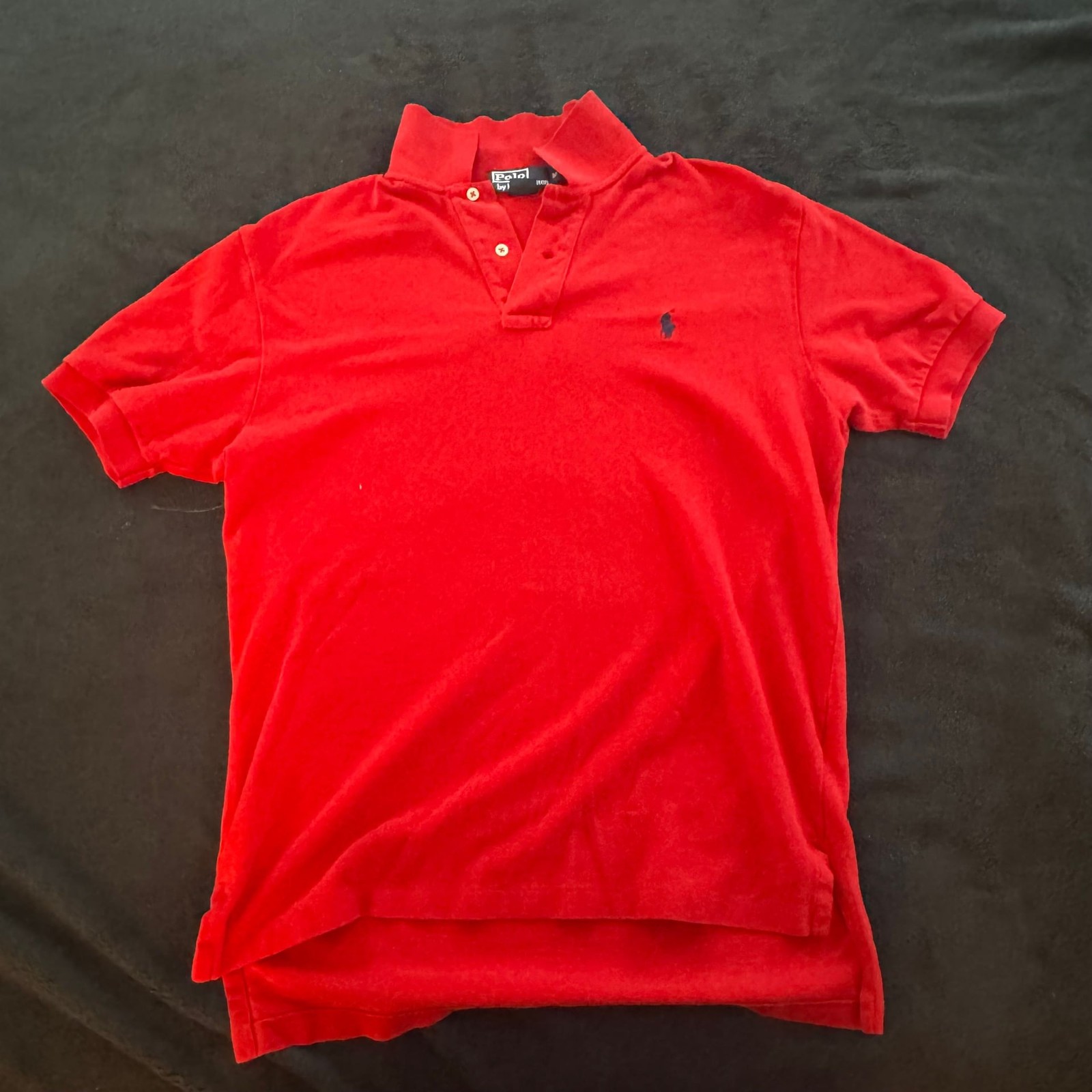 Polo Ralph Lauren Uomo Camicia Rossa Maniche Corte Piccolo Pony Taglia M