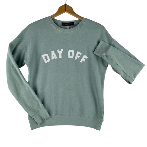 LuluSimonStudio Womens DAY OFF Crewneck Sweatshirt S Sage Green Relaxed Pullover