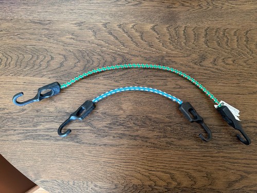 Set of 2 Heavy Duty Bungee Cords with Hooks – Adjustable Elastic Straps