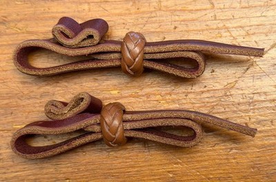 HANDMADE 3/8'' Leather BIT REIN CONNECTORS By Tony Pedrini Of Nevada