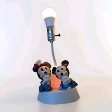Vintage 1984 Disney Baby Mickey  Minnie Mouse Nursery Lamp Nightlight WORKS