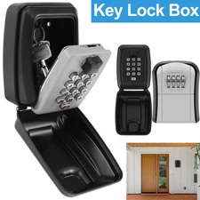 Key Lock Box Wall-Mount Secret Code Security Key Safe No Key Home Weatherproof