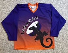 Vtg Revi San Antonio Iguanas Minor League AOP Hockey Jersey. Size XL.