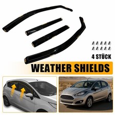 Auto Windabweiser Regenabweiser Für Ford Fiesta 2008-2017 4-Tlg Set Schwarz