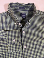 J. Crew Men  s Classic Flex Washed Check Button Down Shirt Long Sleeve LARGE