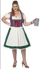 Women's Size Bavarian Beer Maid Adult Costume Halloween Parties Cosplay 2XL