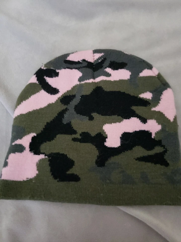Camouflage Beanie Olive Green/black/pink - Image 2 of 4