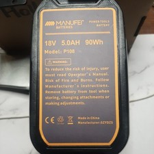 MANUFER P108 18V 5.0Ah Li-ion Replacement Battery for Ryobi 18v One...