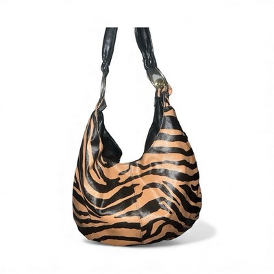 Tiger Strip Hobo Bag Large Brown/Black