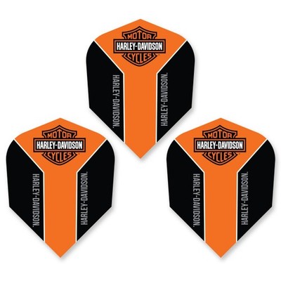 Harley-Davidson Dart Flights B&S, Schwarz/Orange, Hochwertig