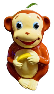 2008 Sunny Patch "Mostly Monkey" Cookie Jar Monkey Holding Banana