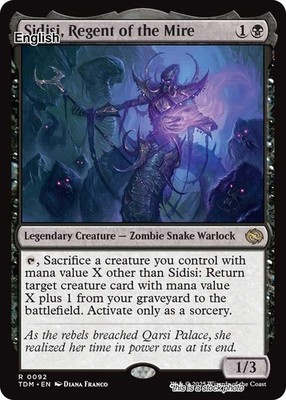 Sidisi, Regent of the Mire EN [TDM - 92] - NM TCG MTG