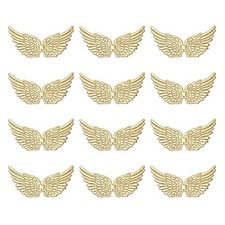 12Pcs Angel Wings for Crafts, Gold Angel Wings Wings 5.3 Inch 