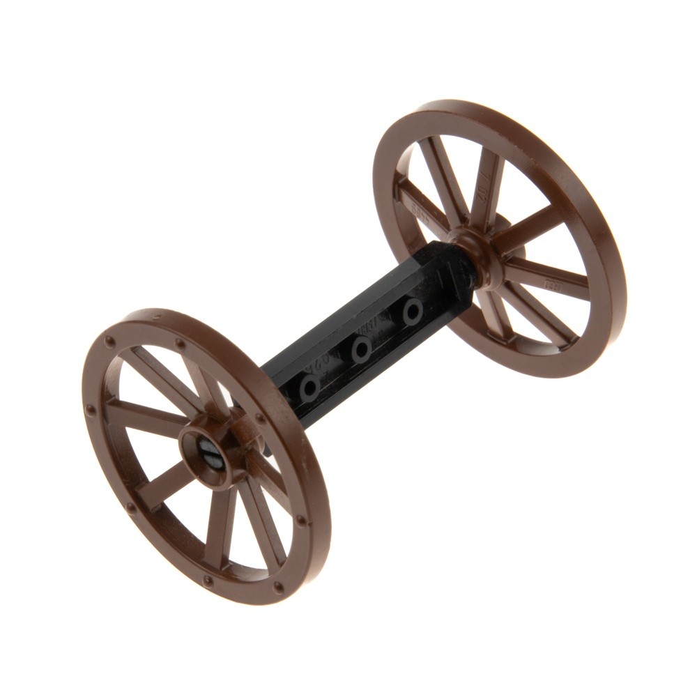 1X Lego Wheel Axle Modified 1X4 Black Brown Wheels 33Mm D. 42946 2926 4489B