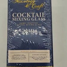 Mixology & Craft Crystal Cocktail Mixing Glass Hand Crafted 24oz NEW