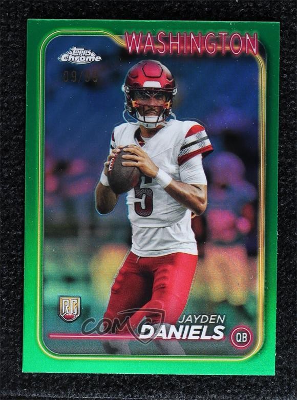 2024 Topps Chrome Rookies Green Refractor 9/99 Jayden Daniels #201 Rookie RC g7i
