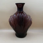Vintage Blenko Glass 9106 Shell Seashell Vase in Amethyst 13” Hank Adams