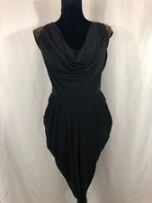 Jessica Simpson NWT Womens Size 4 Black Embellished Shoulders Sleeveless Dress